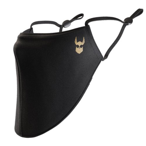 The Beard Defender Face Mask by Beard Struggle - Adjustable Beard Mask for Men with 2 Disposable Filters & Ear Saver - Beard Covers for Men (Black)