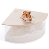 Niteangel Animal Sand-Bath Box: - Acrylic Critter's Sand Bath Shower Room & Digging Sand Container for Hamsters Mice Lemming Gerbils or Other Small Pets (Triangle, Burlywood)