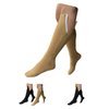 HealthyNees 15-20 mmHg Zipper Compression Plus Size Calf Leg Closed Toe Socks (Beige, 3XL)