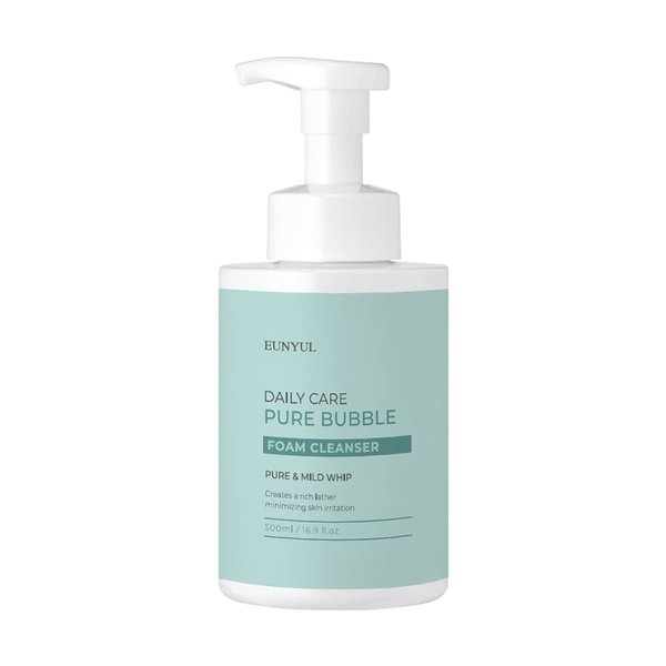 EUNYUL Daily Care Pure Bubble Foam Cleanser 16.9 fl. Oz. Korean Skincare pH 5.5 Bubble foam with Pump type Face Wash for Deep Cleansing