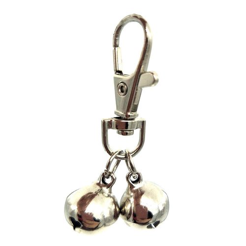 DIY Pet Bells 304 Stainless Steel Dog Bells 4 pcs Gold and Silver Bell Training Charm Pendants Jewelry for Pet Dog Cat Necklace Collar (4 Sets)