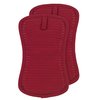 All-Clad Premium Pot Holder & Heating Pad, (2-Pack) Heat Resistant to 500 Degrees, 100% Cotton 10"x6.25" for Kitchen and Barbeque, Chili Red