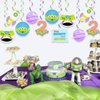 HPWF Two Infinity and Beyond 2nd Birthday Party Hanging Swirl, 20pcs Birthday Decorations for Toy Inspired Story 2nd Birthday Party Supplies