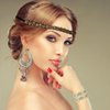 Befirys 7 Pcs Rhinestone Beaded Headbands, Fashionable Crystal Beaded Elastic hairbands for Women Girls Hair Jewelry Accessories