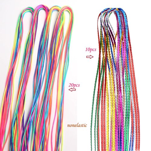 Hair Accessories for Girls,Hair Braid Strings, Hair Ties,Colored Braiding Hair Tinsel Rope Hair Wrap String Glitter Party Highlights Hairstyle,30pcs