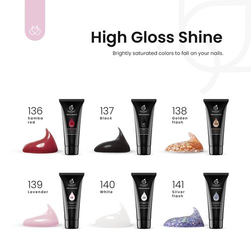 Beetles Poly Extension Gel Nail Kit, 6 Colors Classic White Pink Black Red Nail Builder Nail Gel Silver Yellow Glitter Poly Nail Enhancement French Manicure Kit Trial Nail Art Design Easy DIY