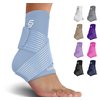 Sleeve Stars Ankle Support for Ligament Damage & Sprained Ankle, Plantar Fasciitis Support & Achilles Tendonitis Pain Relief, Ankle Brace for Women & Men w/Compression Ankle Strap (Single/Light Blue)