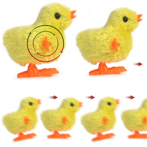 16 Packs Wind Up Chicken Novelty Jumping Chicken Gag Plush Chicks for Kids Party Favors Supplies Props for Halloween Gag Shows Christmas Gift