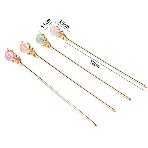 Gold Traditional Hair Sticks, Metal White Rhinestone Hair Fork Hair Chopsticks, Vintage Rhinestone Metal Hair Chopsticks, Jewelry Hair Clip Hair Pins, Hair Styling Pins, Hair Accessories