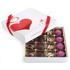Chocolate Truffles Dessert Gift Box - Heart Chocolates for Gifting - Kosher, Dairy Free Assorted Treats - Great Valentine's Day Gift, Mother's Day, Birthday - Pack of 16 Hazelnut Truffle, Choco Crispy Crunch, Peanut Butter & Strawberry Swirl Filled