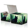 ACWDMKH for MTG Commander Deck Box,Card Deck Box for Trading Card Yugioh MTG Cards,Fits 100 Double Sleeved Cards,PU Leather Strong Magnet Card Deck Case for Magic Commander TCG CCG,Black Cat Forest