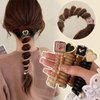 BASEMMAHER Heart Braided Telephone Wire Hair Bands Spiral Hair Ties Phone Cord New Phone Cord Straight Spiral Elastic Coils No Crease Hair Scrunchies Ponytail Holder Accessories for Women Girls 4Pcs