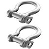 2 Pcs 3/8 Inch 304 Stainless Steel D Ring Shackles 10 mm Screw Pin Anchor Shackle for Traction Steel Wire, 10 mm