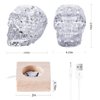 3D Skull Crystal Puzzle, Skull Assembly Brain Teaser with Light-Up Wood Base for Halloween Decorations Indoor, Plastic Skull DIY Puzzle Blocks 3D Model Toy, Gift for Adults/Kid 14+(49pcs, Transparent)