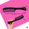 Allegro Comb 1004 Wide Teeth Detangling Combs For Women, Stylists, Curly Hair Teasing Comb Mens Comb 2 Piece (Black)