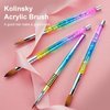 KEMEISI 2PCS Acrylic Nail Brush, Size #10/02 100% Kolinsky Nail Art Brushes for Acrylic Application, Sturdy Handle Oval Shaped Acrylic Powder Nail Design Tools for Professional Manicure DIY Home Salon