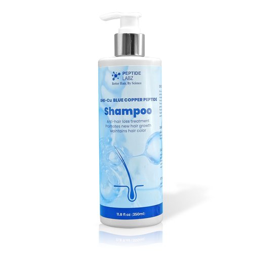 PeptideLabz GHK-Cu Copper Peptide Shampoo - Anti Hair Loss Shampoo - Promotes New Hair Growth, Blue