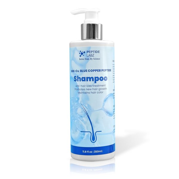PeptideLabz GHK-Cu Copper Peptide Shampoo - Anti Hair Loss Shampoo - Promotes New Hair Growth, Blue