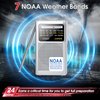 Greadio NOAA Weather Radio, AM/FM Battery Operated Transistor Portable Radio with Best Reception,Stereo Earphone Jack,Powered by 2 AA Battery for Emergency,Hurricane,Running, Walking,Home (Silver)