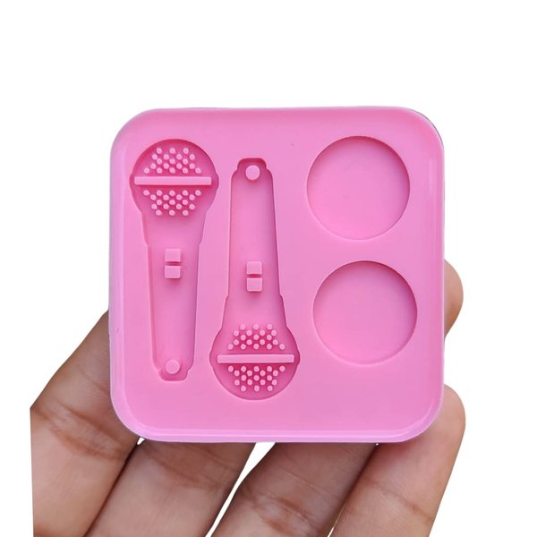 Microphone Mold - Karaoke Mold - Resin Mold - Earrings Molds - Round Molds - Epoxy Mold - Singer Mold for Epoxy Resin