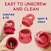Egakkan Interactive Dog Chew Toys, Treat Dispensing Dog Puzzle Toy, Topple Dog Toys for Aggressive Chewers, Long-Lasting Dog Toy to Keep Your Puppy Distracted, Safe for Dogs, Fillable Dog Toys (red)
