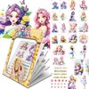 Kids Temporary Tattoo, 4 Sheets Waterproof Tattoo Stickers for Girls and Boys, Fake Cartoon princess Tattoos Stickers, Cute Body Arm Shoulder Tattoos Stickers, Birthday Party Supplies Gifts (yellow)