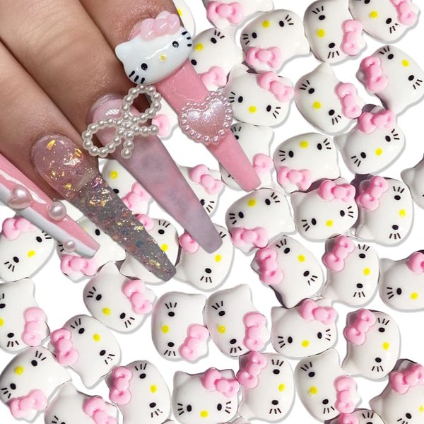 50 Pcs 3D Nail Charms for Acrylic Nails Supply Cartoon Nail Art Charms Jewelry Accessories Cute Nail Rhinestones Decoration DIY Craft Phone Case Decoration 0.62 Inch x 0.51 Inch