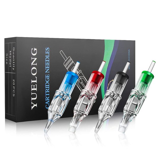 Yuelong 80pcs Cartridge Needles Disposable Sterilized Needle Cartridges Round Liner Shader Assorted Size 1005 1007 1009RL 1205 1207RS 1205 1207M1 1209M1