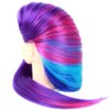 Mannequin Head Manikin Hairdresser Training Head Cosmetology Doll Head (Table Clamp Stand Included) (31" Synthetic Hair, Purple Blue Red Light Blue)
