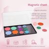 Magnetic Makeup Palette with Clear Top, 3Pack Empty Eyeshadow Pan Dispensing Storage Box with 60Pcs Adhesive Metal Stickers for DIY Cosmetics Lipstick Blush Powder-7.71”X4.33”Palette