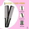 Allegro Combs 9000 Clipper Blending Cutting Wide Teeth Hair Comb For Fading Barbers Hairstylist Men Women Shower Comb Shampoo Styling 1 Piece (Black)
