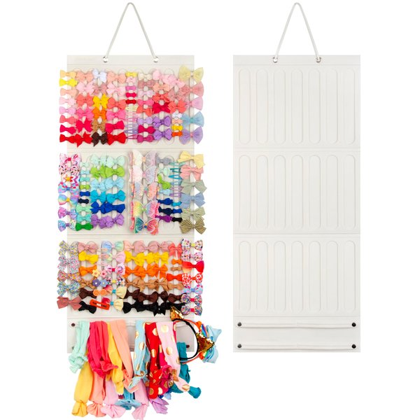 JOYMOMO Hair Bow Holder Organizer For Girls Hanging Bow Holder For Girls Hair Accessories Storage Organizer For Headbands, Hair Clips, Hair Ties, Scrunchies (Without Hair Bows) (beige)