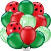 Gejoy Watermelon Balloons for Watermelon Party Decorations 10 Inch Red and Green Watermelon Latex Balloon for Summer Themed Birthday Baby Shower Wedding Party Decoration (48 Pieces)