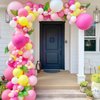 Pink and Yellow Balloons,12 Inch Maca Pink Hot Pink Yellow Confetti Balloons with Ribbon,for Girls Princess Peach Birthday Baby Shower Engagement Party Decorations