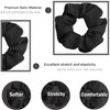 IVARYSS Black Scrunchies for Women, Premium Satin Softer than Silk, Elastic Bands Ponytail Holder Hair Accessories, 12 Pack