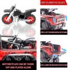 Monster Trucks for Boys - 1/24 Scale Die-Cast Metal Toy Car F150 with Sound and Light,Pickup Truck and Trailer Cars Toy Cars for 3+ Year Old Boys (Red)