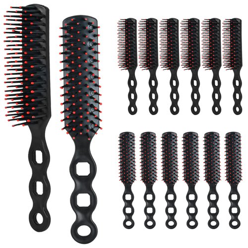 Elesunory 30 Pack Bulk Hair Brushes, Disposable Anti Static Detangling Hair Brush, Hair Brush Bulk for Hotel Nursing Home Homeless, Black, 7 x 0.78 Inch