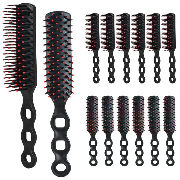 Elesunory 30 Pack Bulk Hair Brushes, Disposable Anti Static Detangling Hair Brush, Hair Brush Bulk for Hotel Nursing Home Homeless, Black, 7 x 0.78 Inch