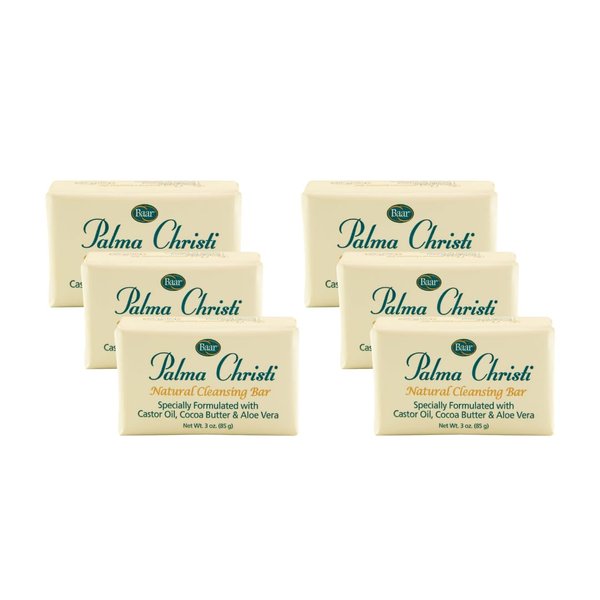 Palma Christi (Castor Oil) Natural Cleansing Bar Soap, 6 bar set