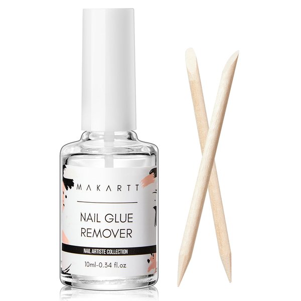 Makartt Nail Glue Remover for Press on Nails,10ML Glue Off for Nail Tips Acrylic Nails Fake Nails Debonder Adhessive Remover Acetone-free Nail Polish Remover, Can't Remove Gel Nail Polish