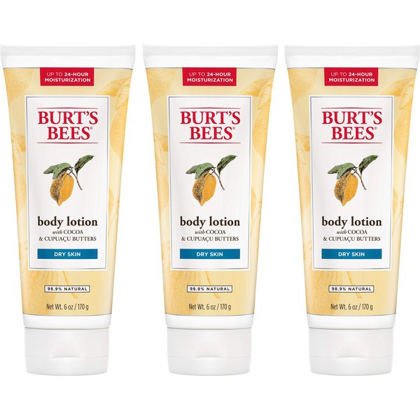Burt’s Bees Butter Body Lotion for Dry Skin with Cocoa & Cupuaçu, 6 Oz (Package May Vary)