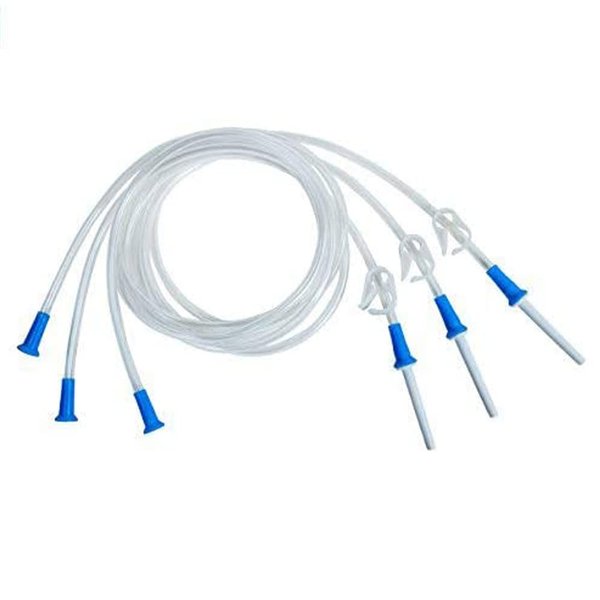 HealthAndYoga(TM) Replacement Enema Tubing – Super Economical, Hygienic, Medical Grade PVC - 1.5 Meter with Hose Clamp and Nozzle – Enema Supplies Compatible with most Bucket Bag Kits (3 Set)