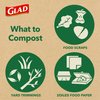 Glad Kitchen Compost Bags 2.6 Gallon 100% Compostable Bag, Febreze Lemon, 44 Count
