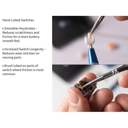 Hand Lubed/Filmed Akko V3 Cream Yellow Pro Linear Switches for Mechanical Keyboard (Hand Lubed and Filmed, 70 Switches)