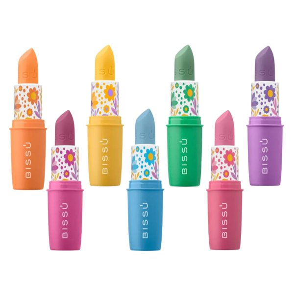Bissú 7-Piece Magic Lipstick Kit - Shea Butter & Coconut Oil | Buildable Color, Natural Ingredients, Cranberry