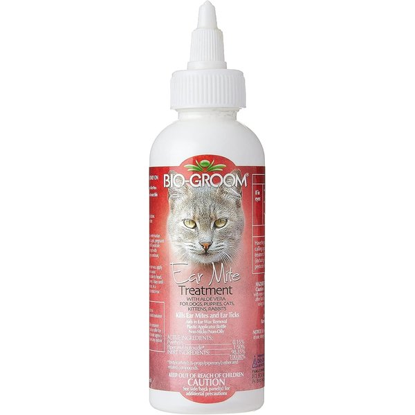 Bio-Groom Ear Mite Treatment – Dog Ear Infection Treatment, Cruelty-Free, Made in USA, Dog Ear Drops, Gentle Wax Remover, Ear Cleaner for Dogs and Cats – 4 fl oz 1-Pack