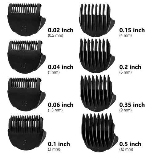 CR8GR8 8 Pack Professional Guide Comb Fit for Manspot Body Trimmer, Meridian Body Hair Trimmer Clipper Guard,Timmer for Men Clipper Guards