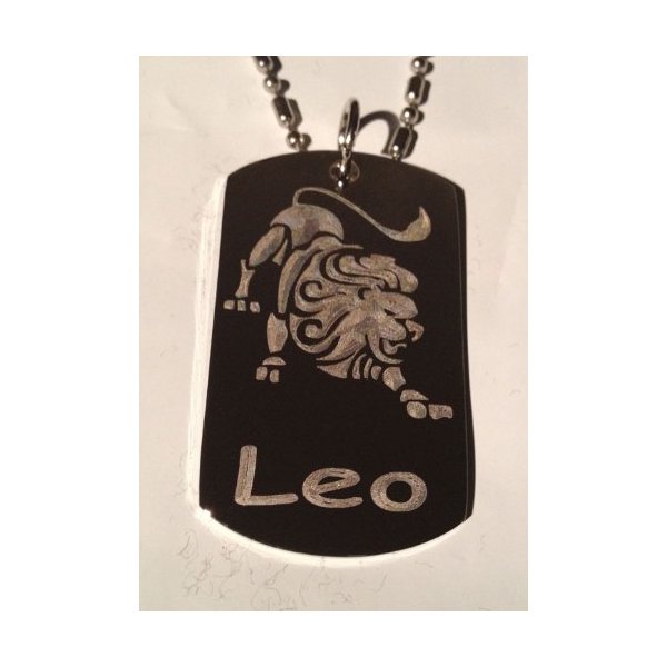 Zodiac Signs Sign LEO Lion - Military Dog Tag, Luggage Tag Key Chain Metal Chain Necklace