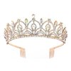 Weddingtopia Gold AB Tiaras and Gold Ab Crowns Plus Gold Necklace set For Free– Bridal Gold Ab Tiara Crown with side combs Birthday Gold AB Tiara and Crowns (Gold Ab)