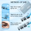 Lash Clusters 96 Pcs Cluster Lashes Eyelash Clusters DIY Cluster Eyelash Extensions Individual Lashes Thin Band & Soft(Glacier,D-10-16mix)